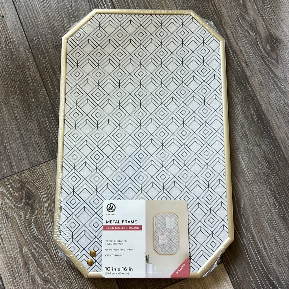 Office Decor - Linen Bulletin Board & Dry Erase Weekly Magnetic Calendar